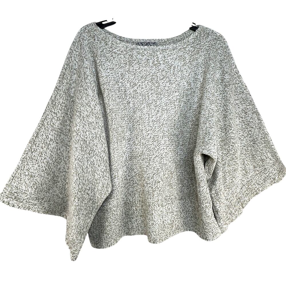 Curio Dolman Sleeve Chenille Sweater Women's Size L Tan‎ Beige Heathered Cropped